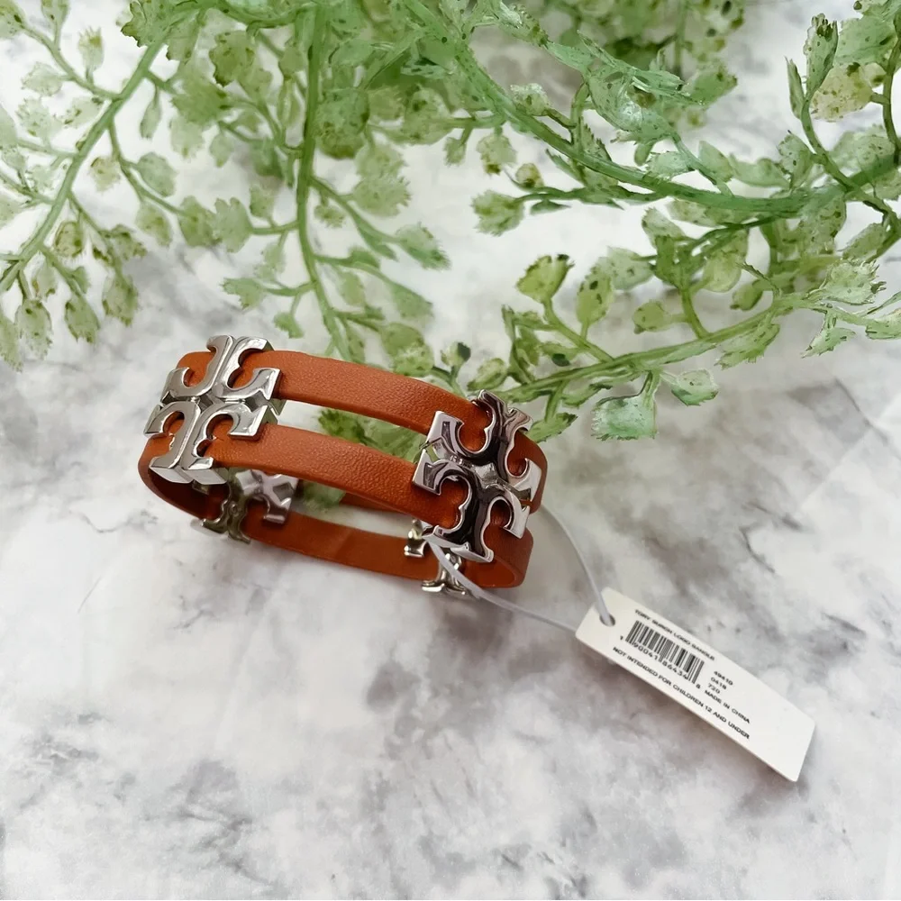 TORY BURCH - Serif Brown Bracelet - Picture 4 of 7